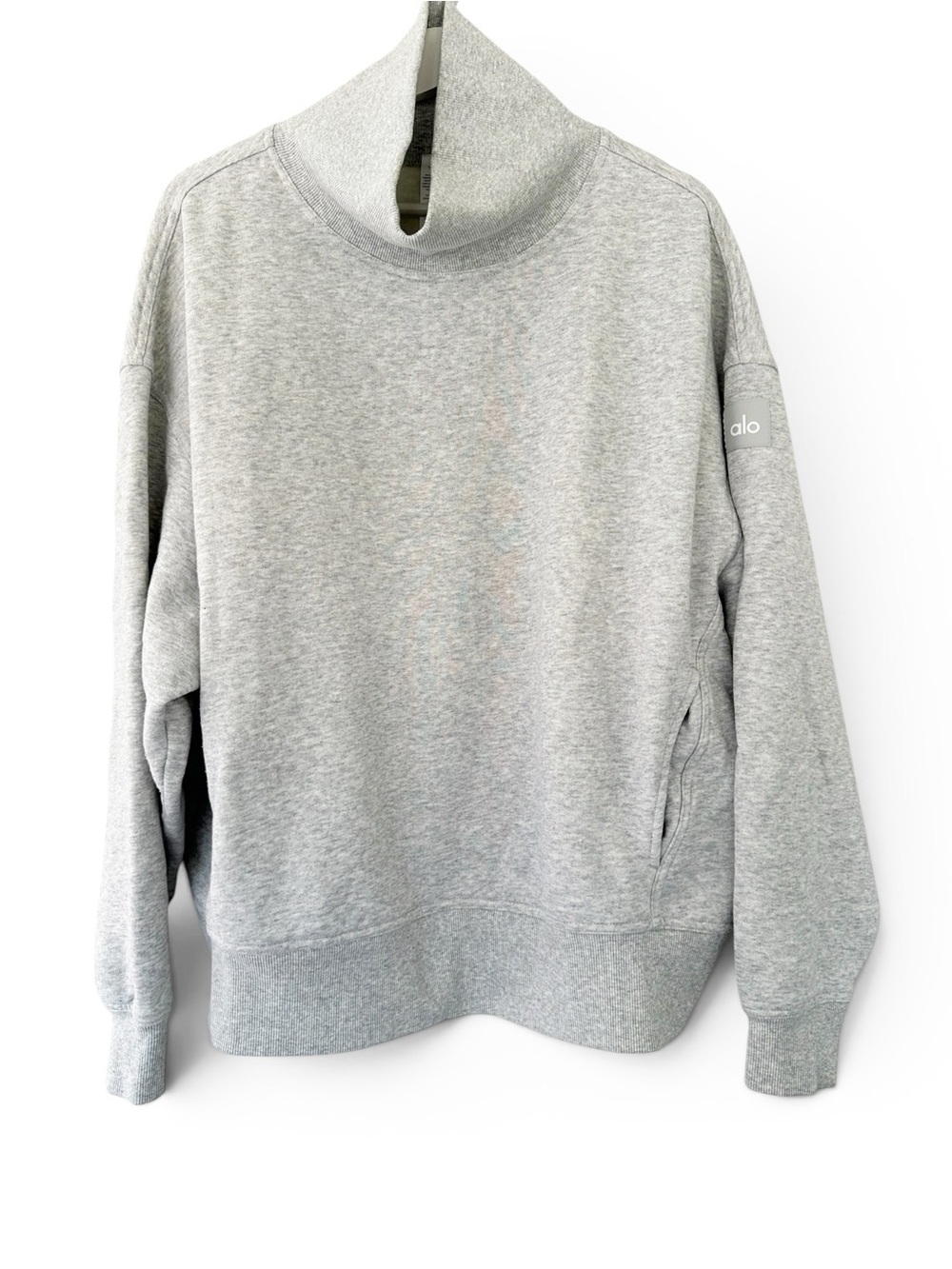 Alo Yoga - Hazy Mock Neck Pullover Athletic Heather Grey - Picture 2 of 11